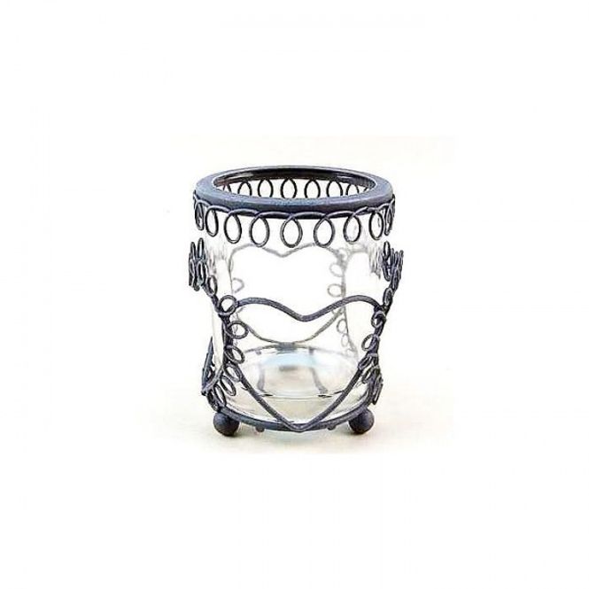 Hovedbilde Telysglass med metallhjerte.