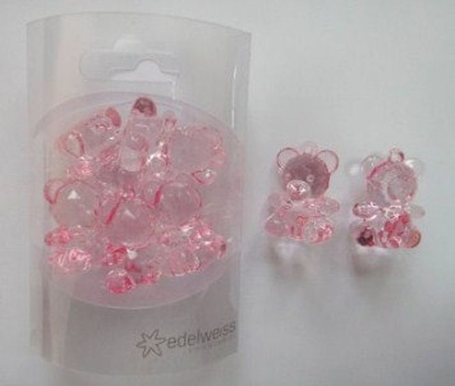 Hovedbilde Bordpynt, rosa teddybjørner i ...