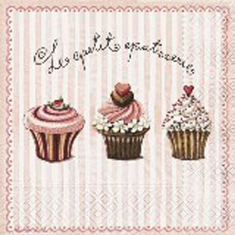 Lunsj serviett tre muffins.
