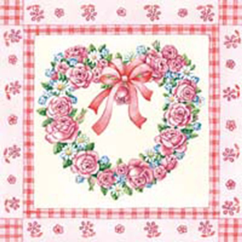 Lunsj serviett. Rose heart red.