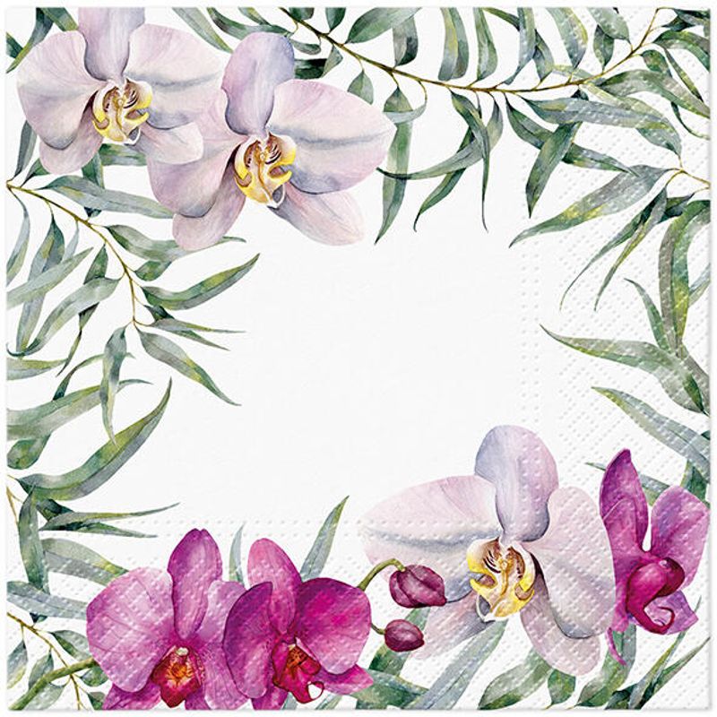 Lunsjserviett Elegant Orkide, fra Paw Decor Collection.