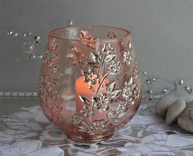 Hovedbilde Telysholder  Lys Rosa med ...