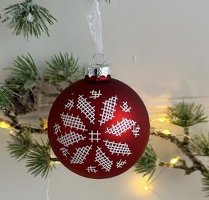 Hovedbilde Jule kule, r&oslash;d,med blonde ...